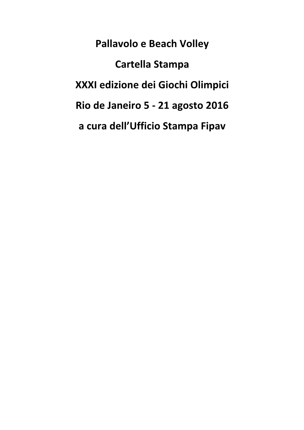 Cartella Stampa Giochi Olimpici 2016.Pdf