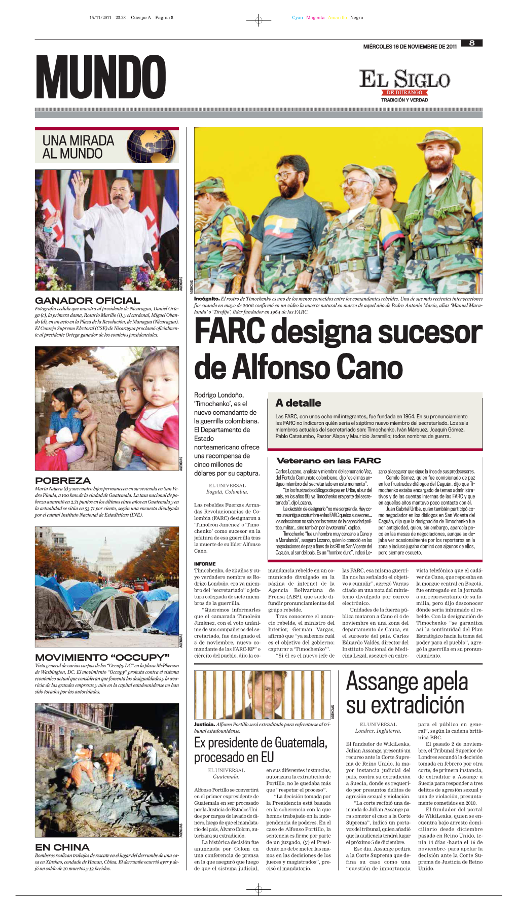FARC Designa Sucesor De Alfonso Cano
