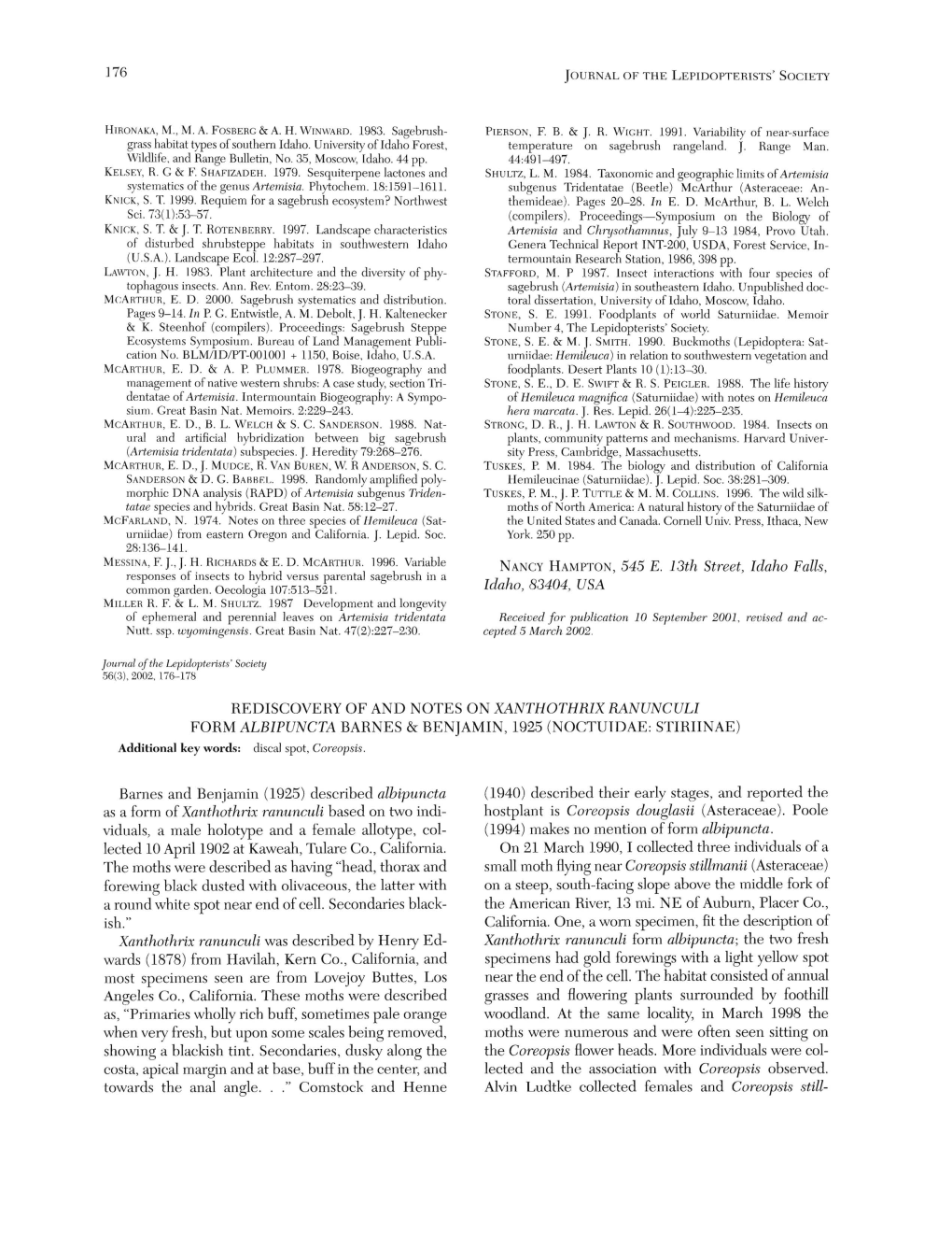 Rediscovery of and Notes on Xanthothrix Ranunculi