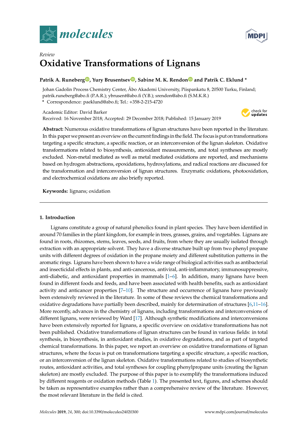 Oxidative Transformations of Lignans