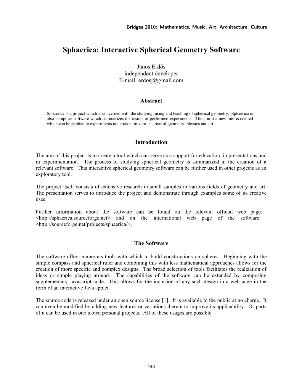 Sphaerica: Interactive Spherical Geometry Software