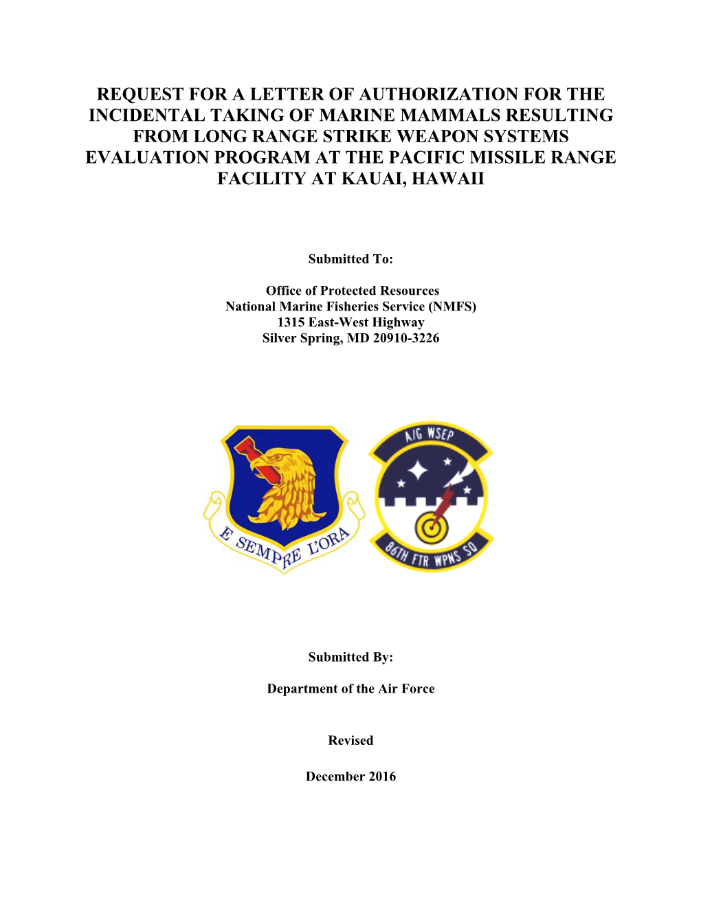 USAF 86 Fighter Squadron LRS Weapon Systems Evaluation