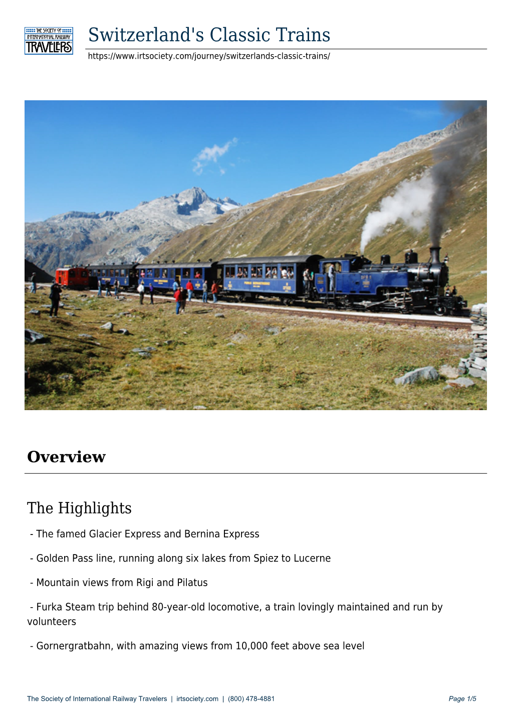 Switzerland's Classic Trains