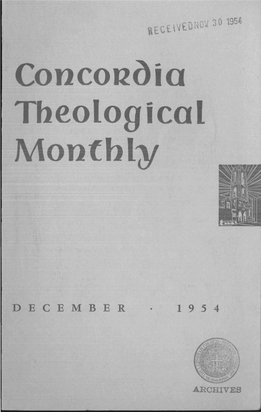 Concoll()Ia Theological Monthly