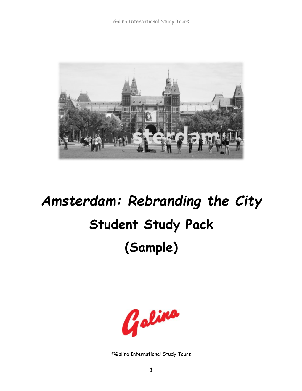 Amsterdam: Rebranding the City Student Study Pack (Sample)