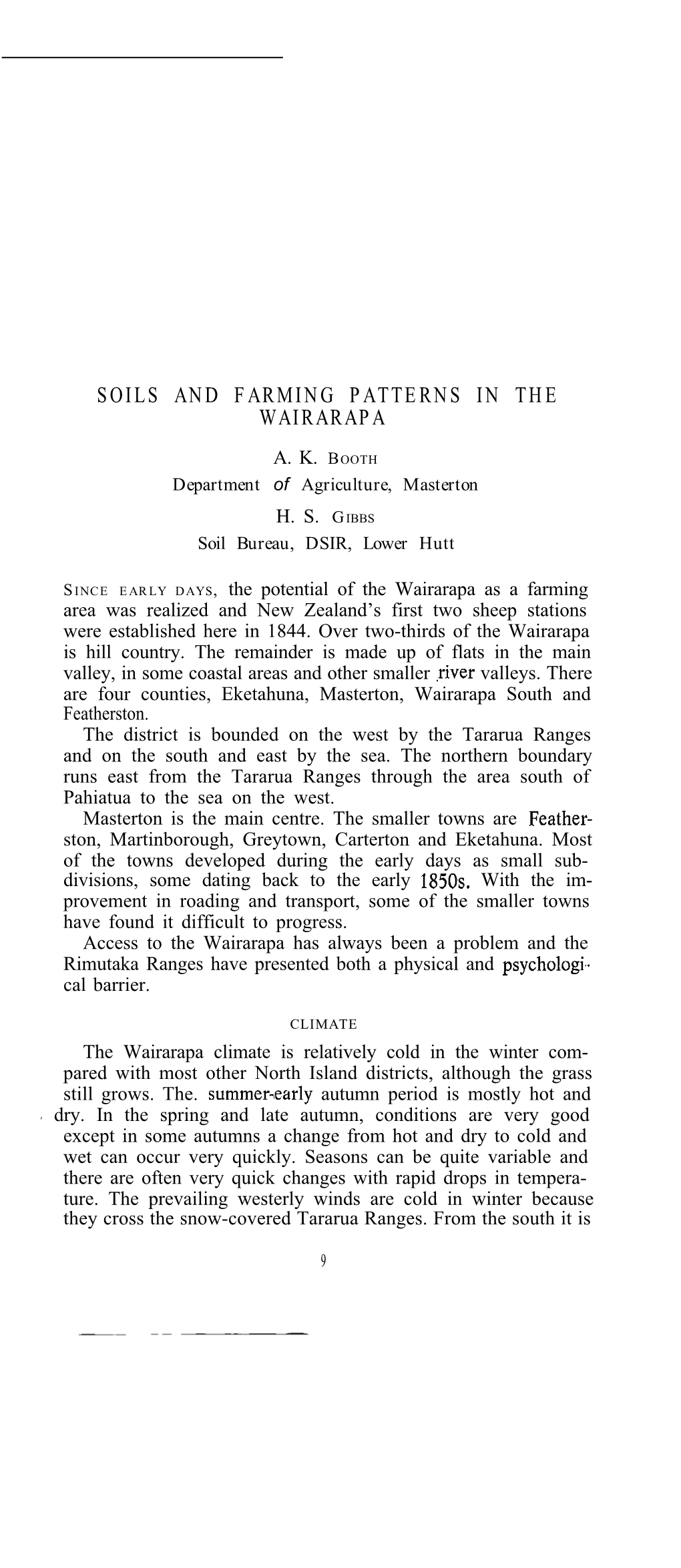 Soils and Farming Patterns in the Wairarapa