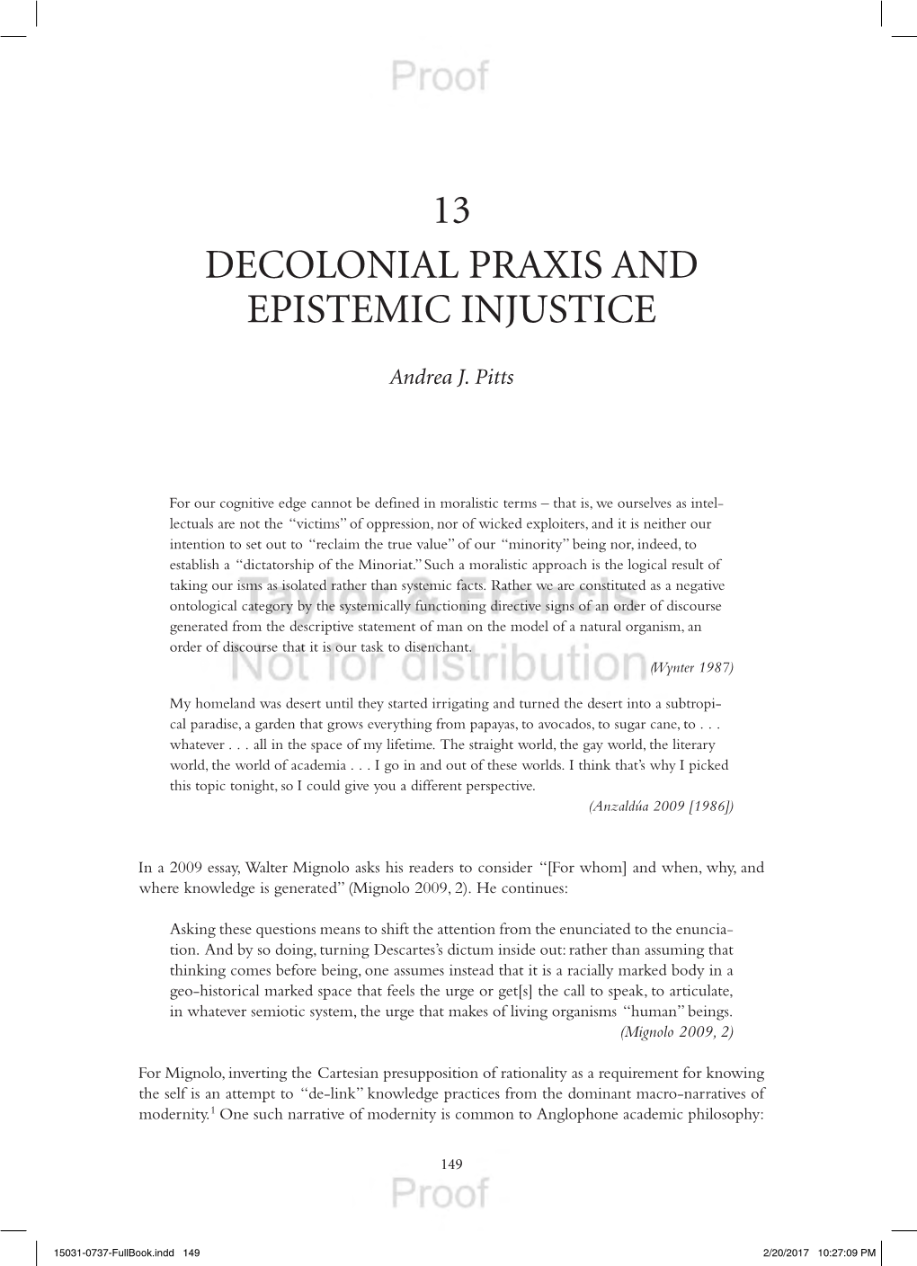 13 Decolonial Praxis and Epistemic Injustice