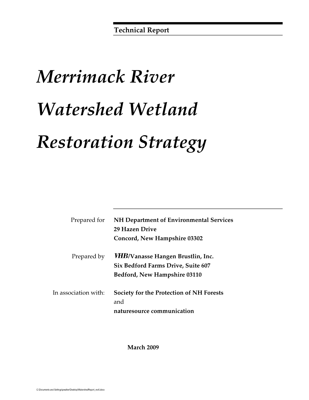 Merrimack River Watershed Wetland 2009