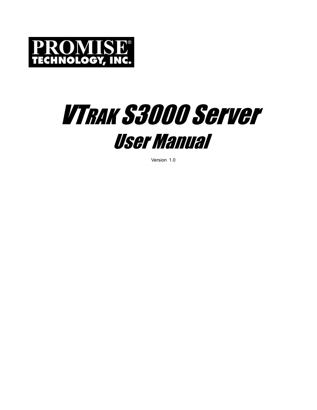 VTRAK S3000 Server User Manual