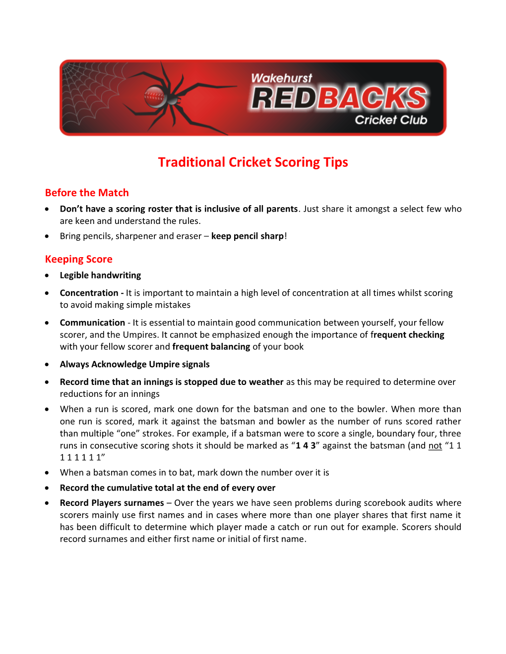 Traditional Cricket Scoring Tips