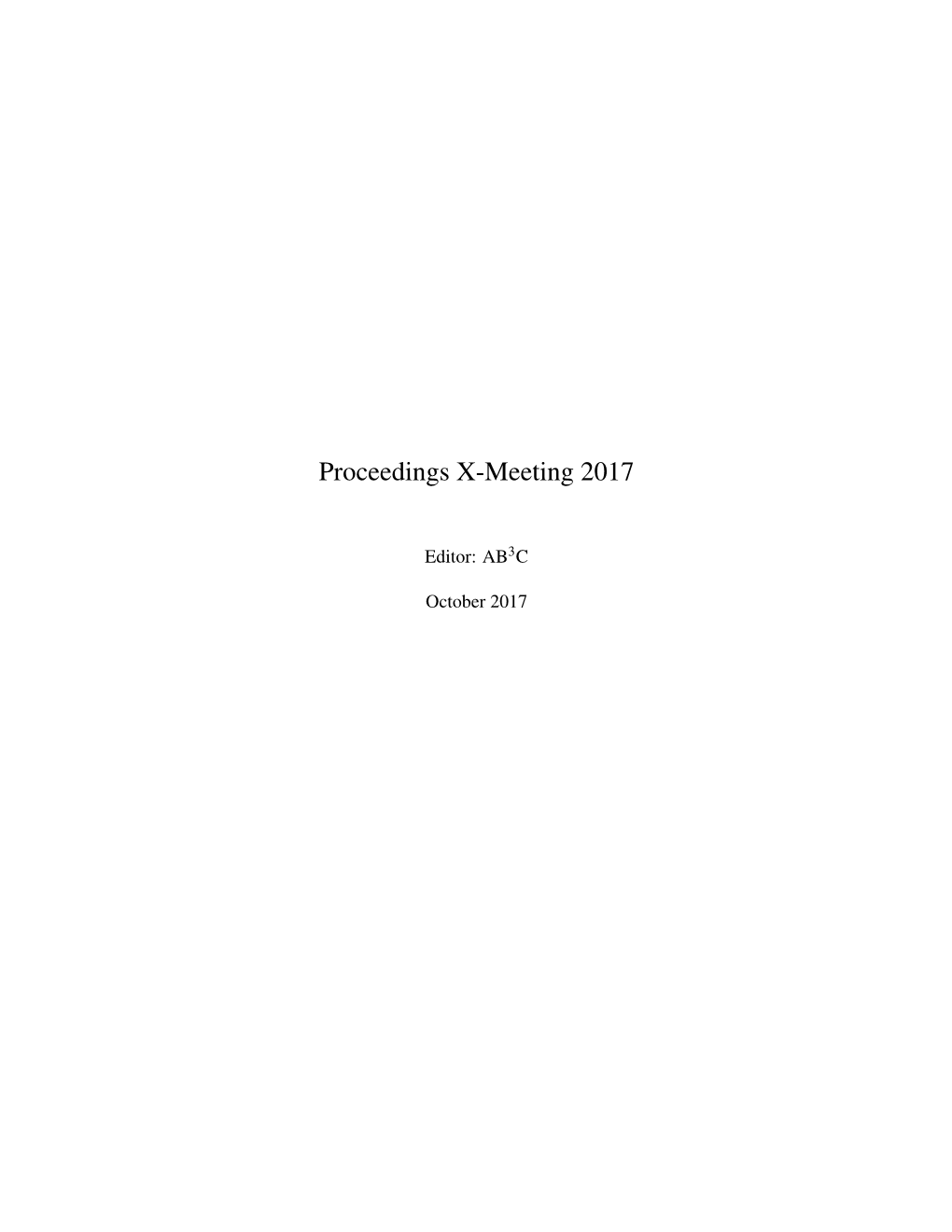 Proceedings X-Meeting 2017