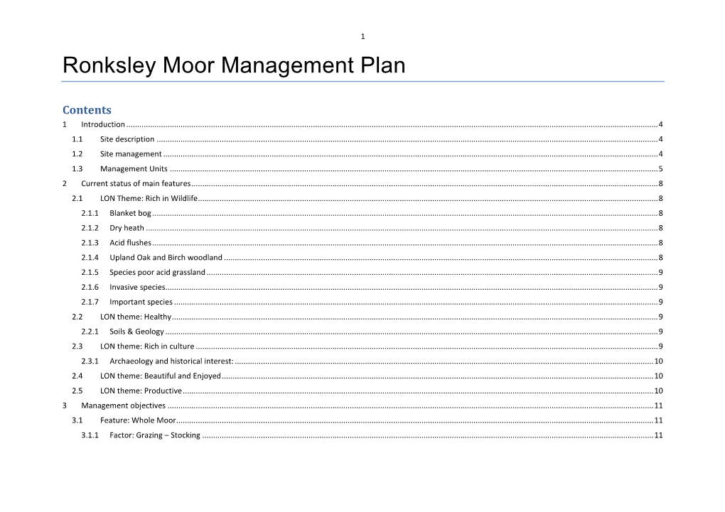 Ronksley Moor Management Plan