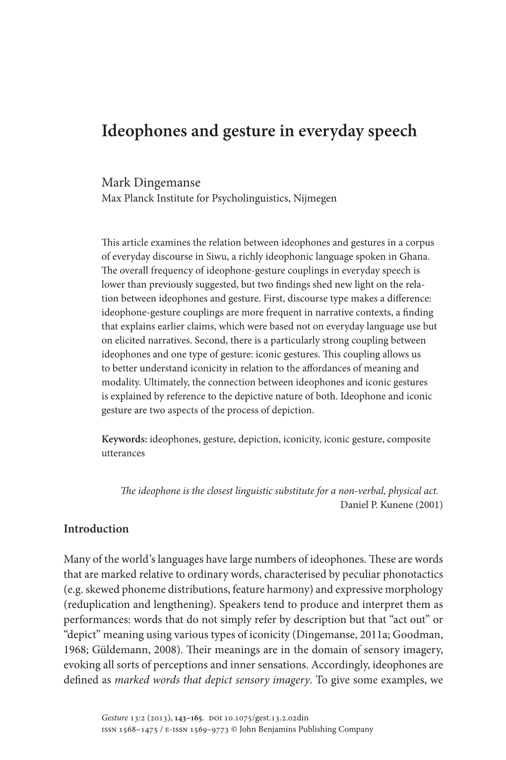 Ideophones and Gesture in Everyday Speech