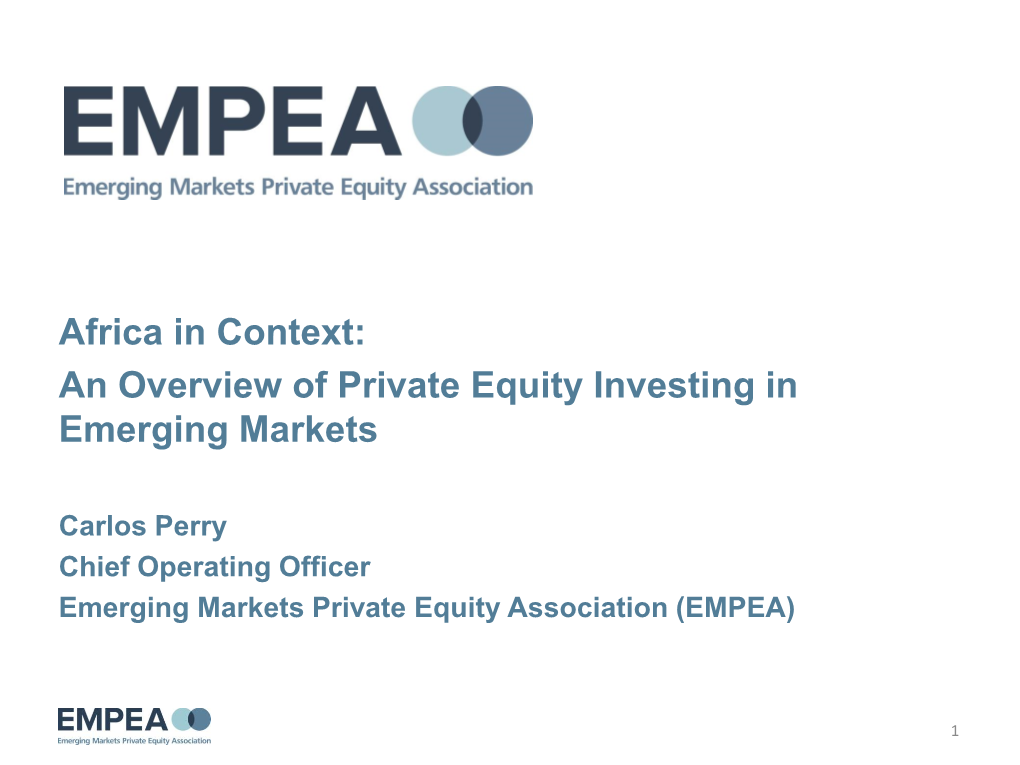 An Overview of Private Equity Investing in Emerging Markets