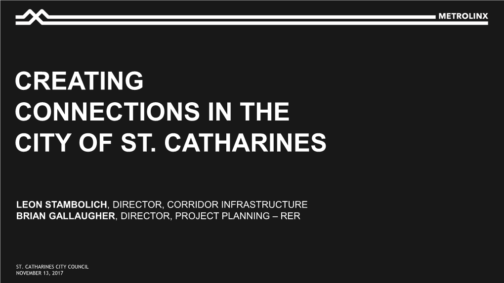 Creating Connections in the City of St. Catharines