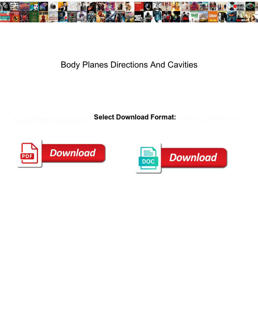 Body Planes Directions and Cavities