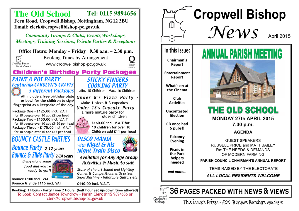 Cropwell Bishop Parish Council Report