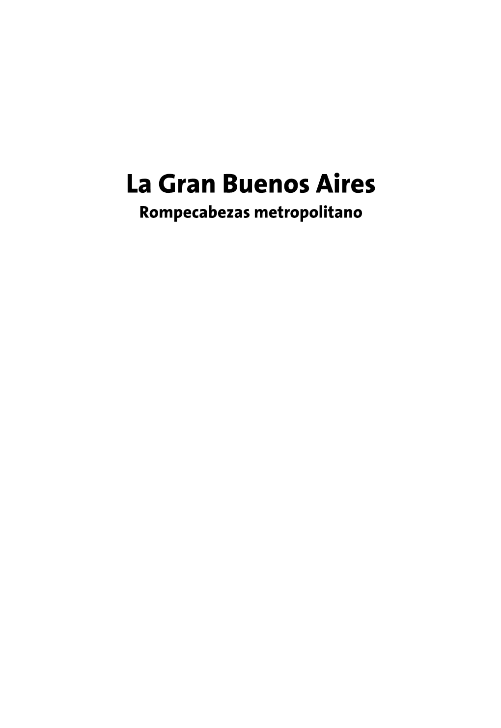 La Gran Buenos Aires Rompecabezas Metropolitano