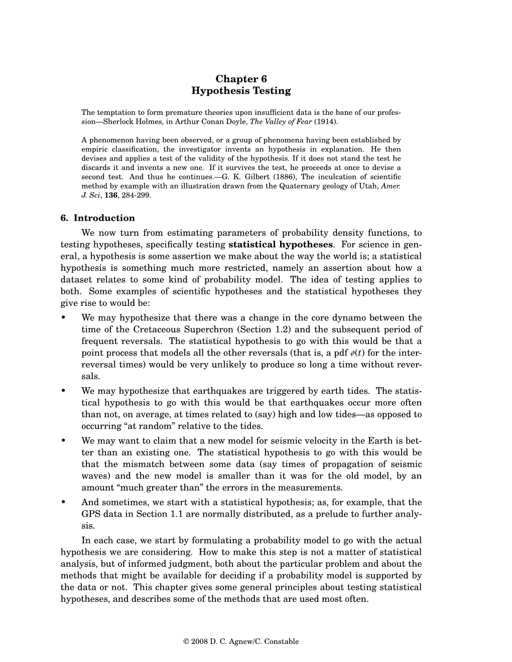 Chapter 6 Hypothesis Testing