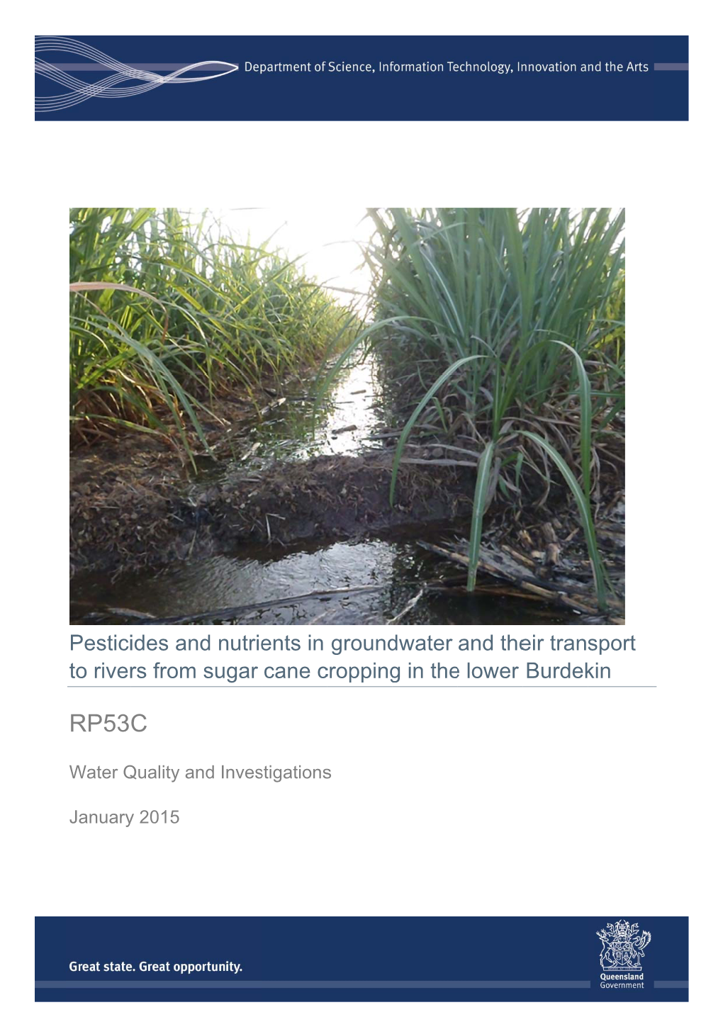 Pesticides and Nutrients in Groundwater and Their Transport to Rivers from Sugar Cane Cropping in the Lower Burdekin