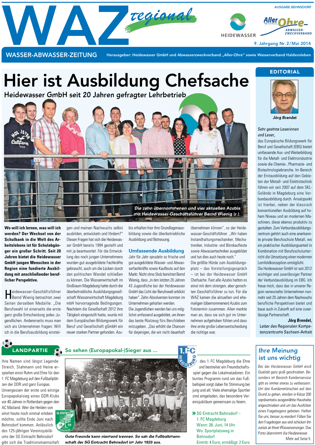 Hier Ist Ausbildung Chefsache Heidewasser Gmbh Seit 20 Jahren Gefragter Lehrbetrieb