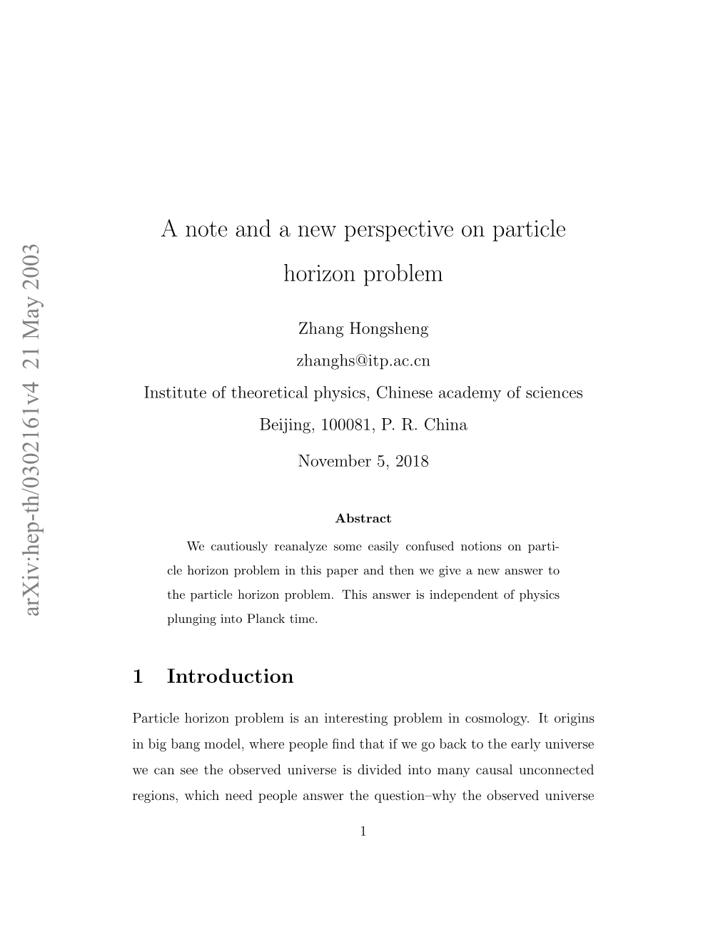 A Note and a New Perspective on Particle Horizon Problem