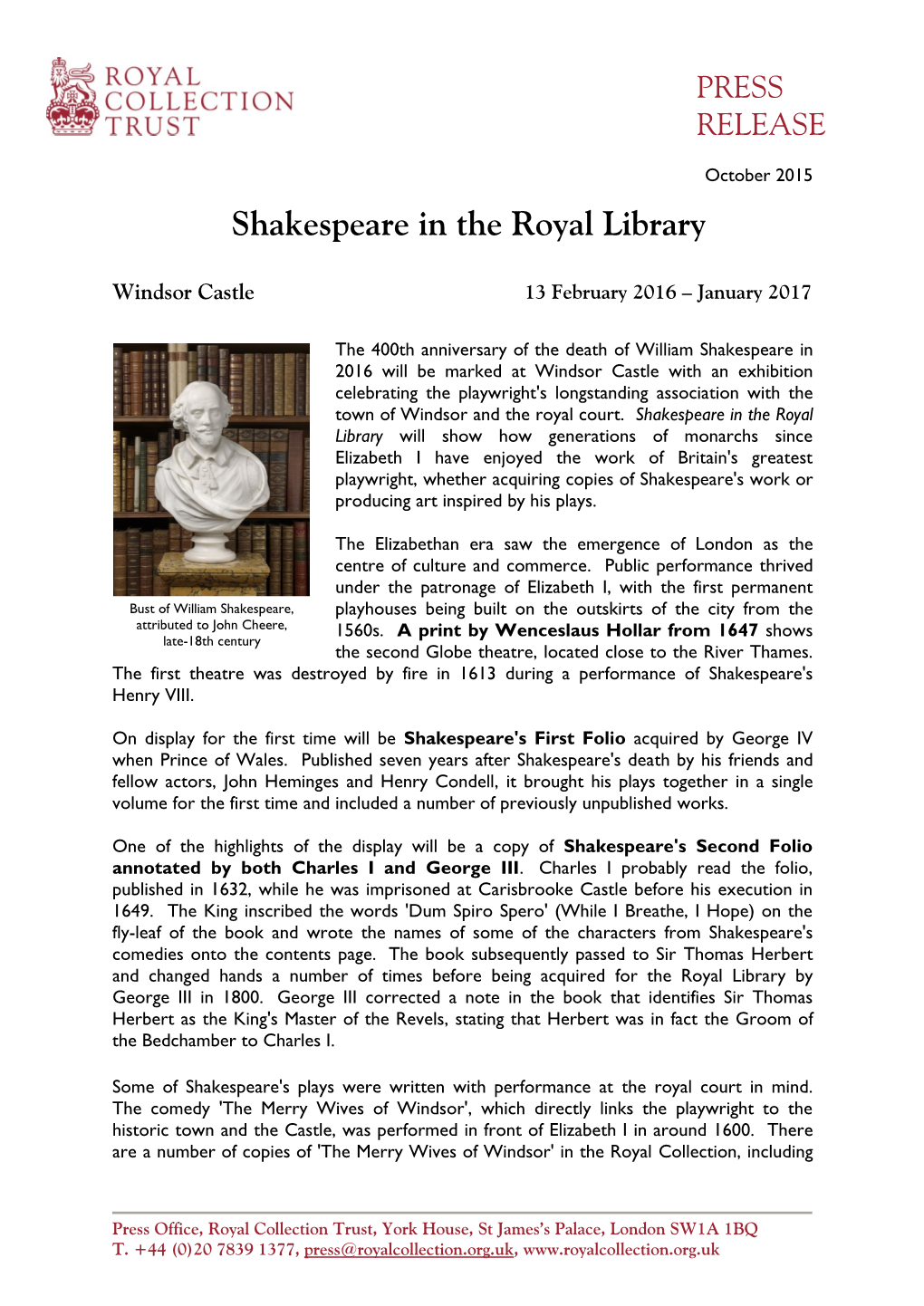 Shakespeare in the Royal Library
