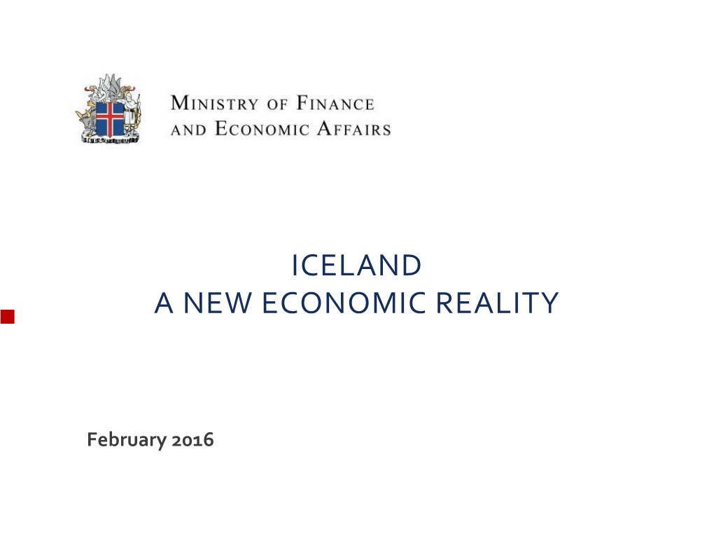 Iceland a New Economic Reality