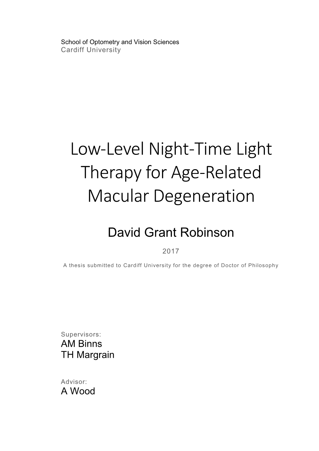 Low-Level Night-Time Light Therapy for Age-Related Macular Degeneration