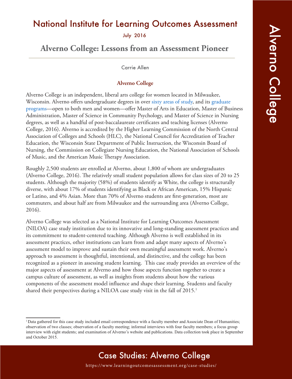 Alverno College: Lessons from an Assessment Pioneer