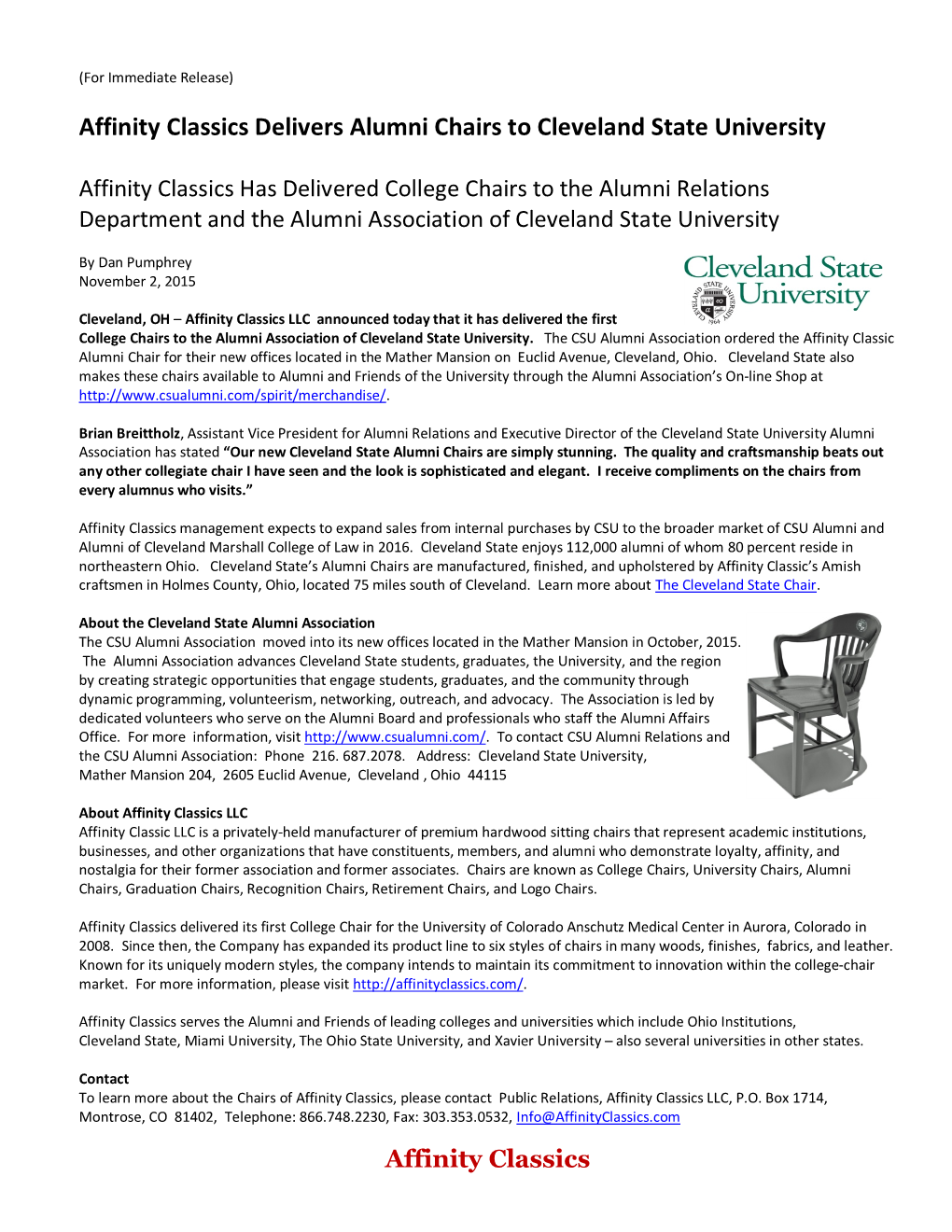 Affinity Classics – Cleveland State