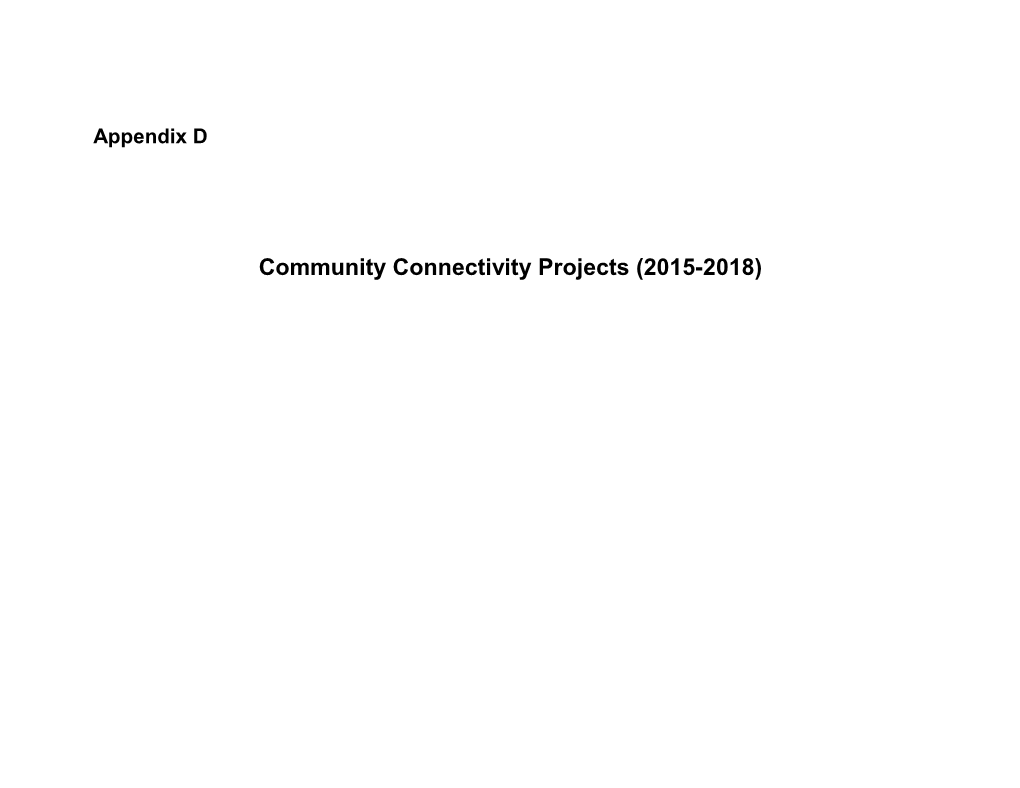 Community Connectivity Projects (2015-2018)