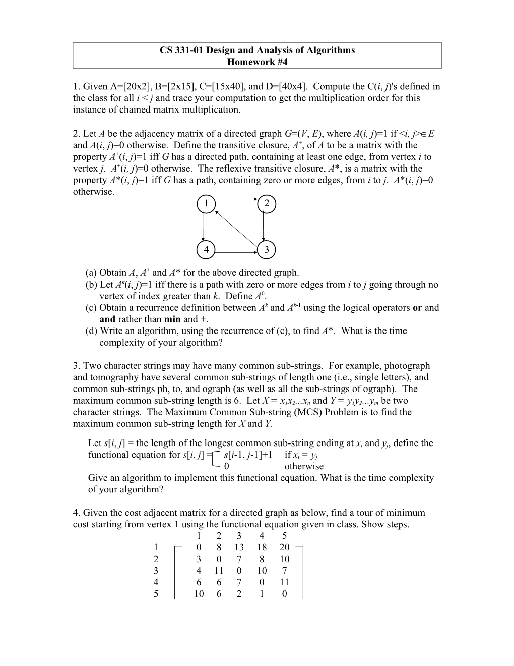 CS 530 Advanced Algorithm Design and Analysis s1