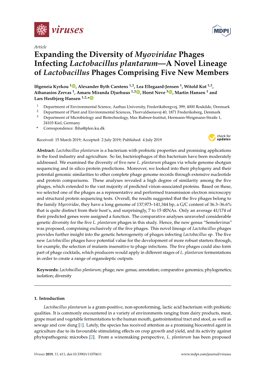 Of Lactobacillus Phages Comprising Five New Members