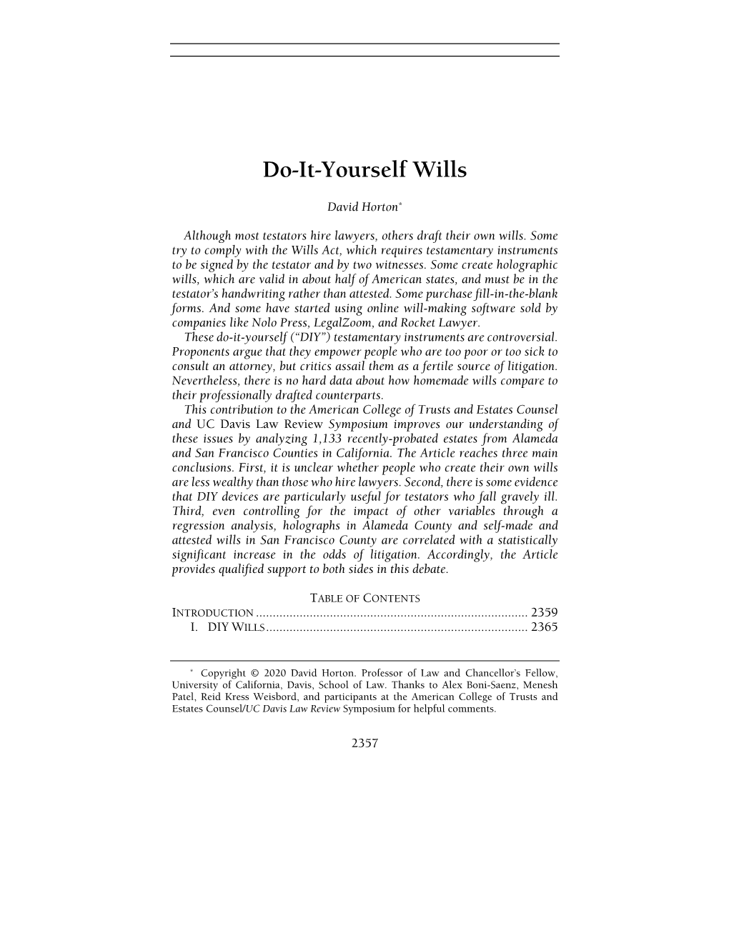 Do-It-Yourself Wills