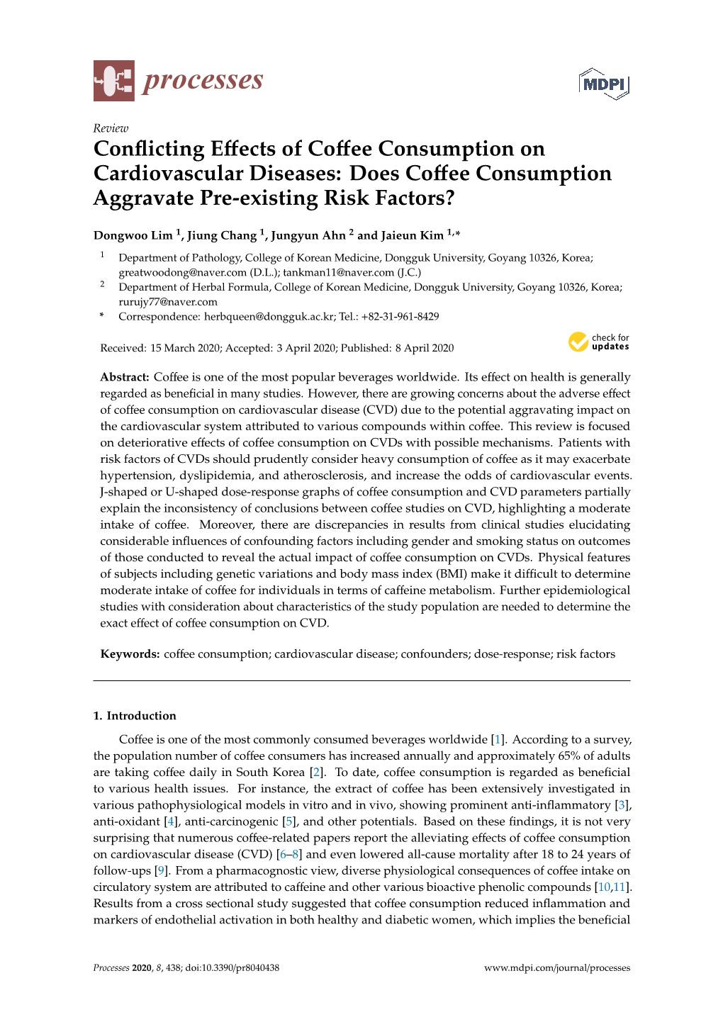 Does Coffee Consumption Aggravate Pre-Existing Risk Factor