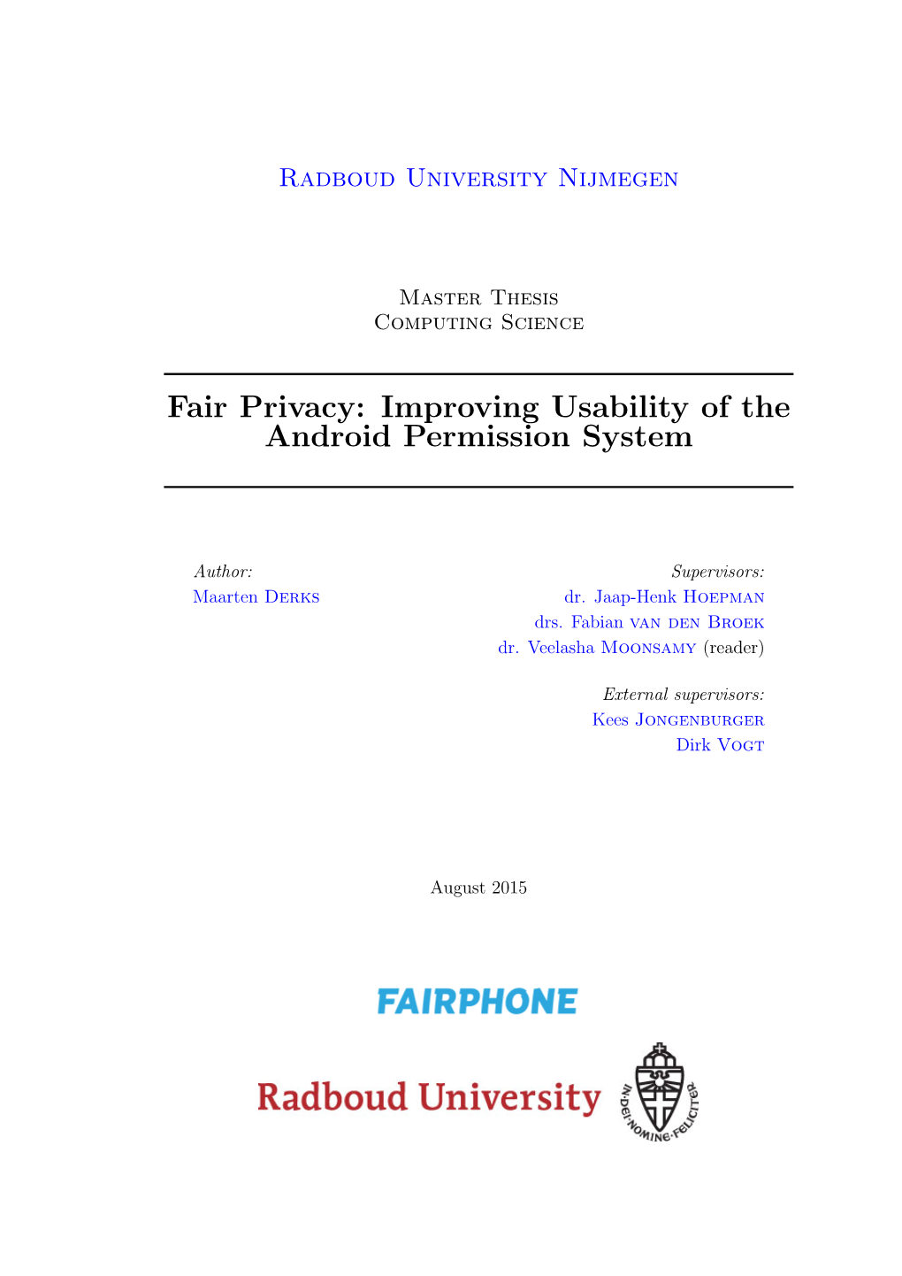 Fair Privacy: Improving Usability of the Android Permission System