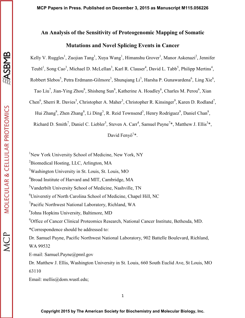 An Analysis of the Sensitivity of Proteogenomic Mapping of Somatic