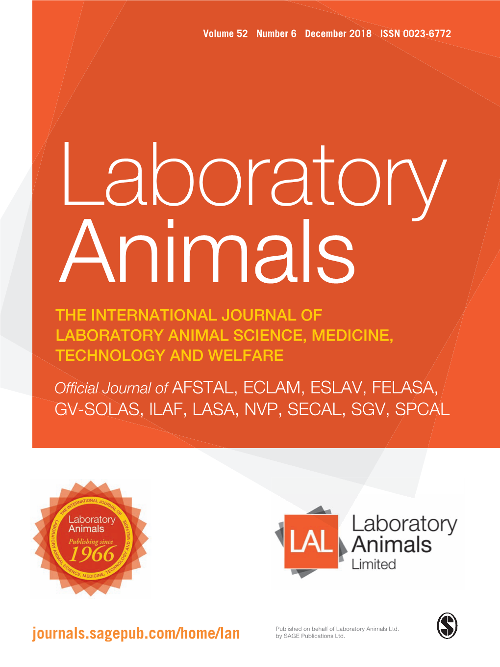 Official Journal of AFSTAL, ECLAM, ESLAV, FELASA, GV-SOLAS, ILAF, LASA, NVP, SECAL, SGV, SPCAL