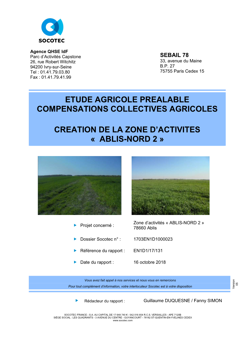 Etude Agricole Prealable Compensations Collectives Agricoles