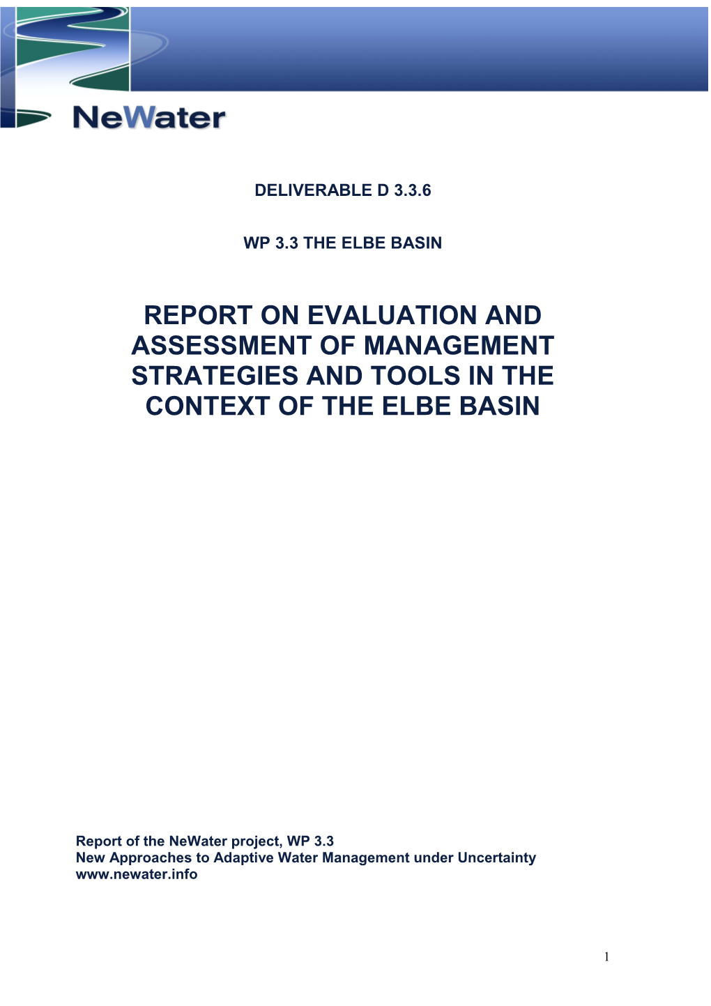 Report on Evaluation and Assessment of Management Strategies and Tools in the Context of the Elbe Basin