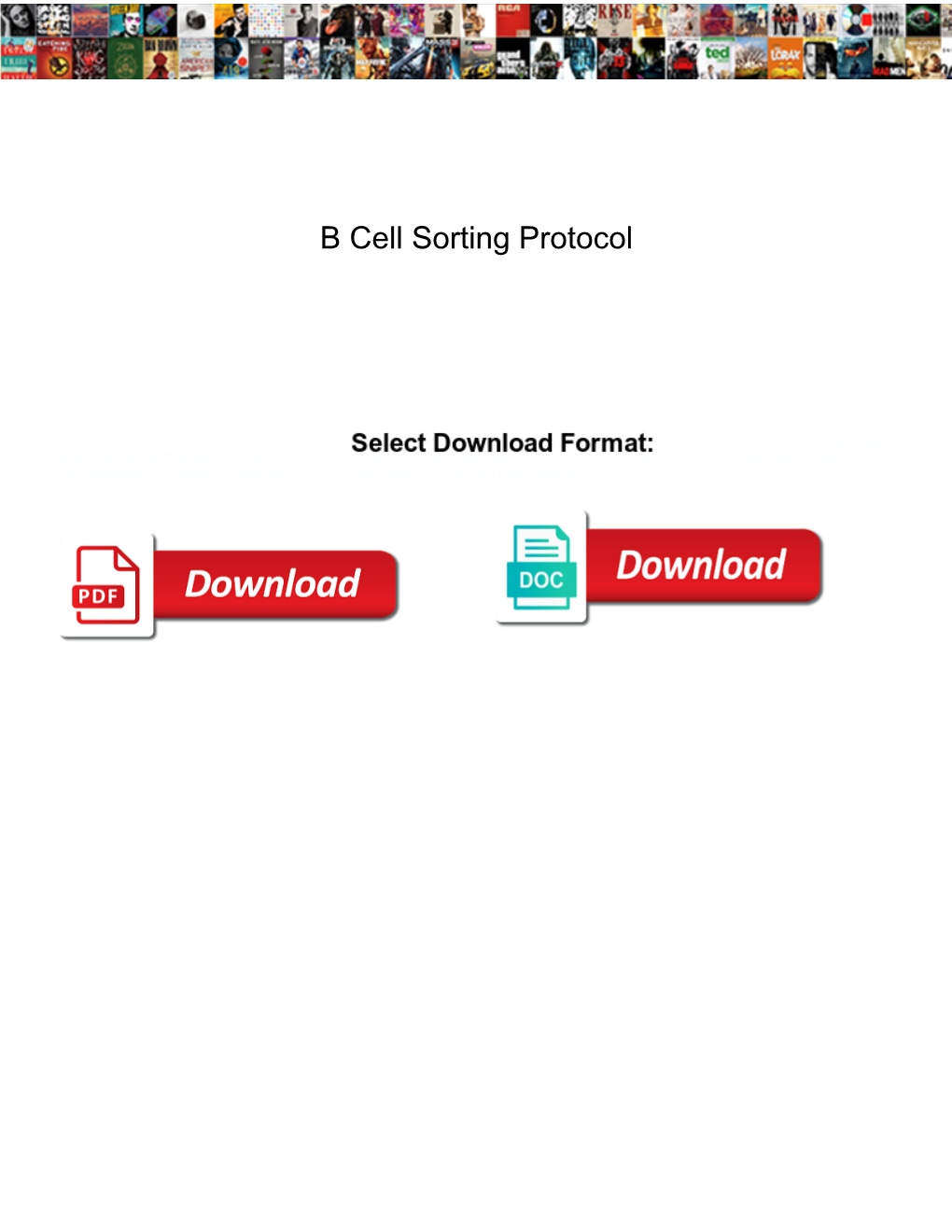 B Cell Sorting Protocol