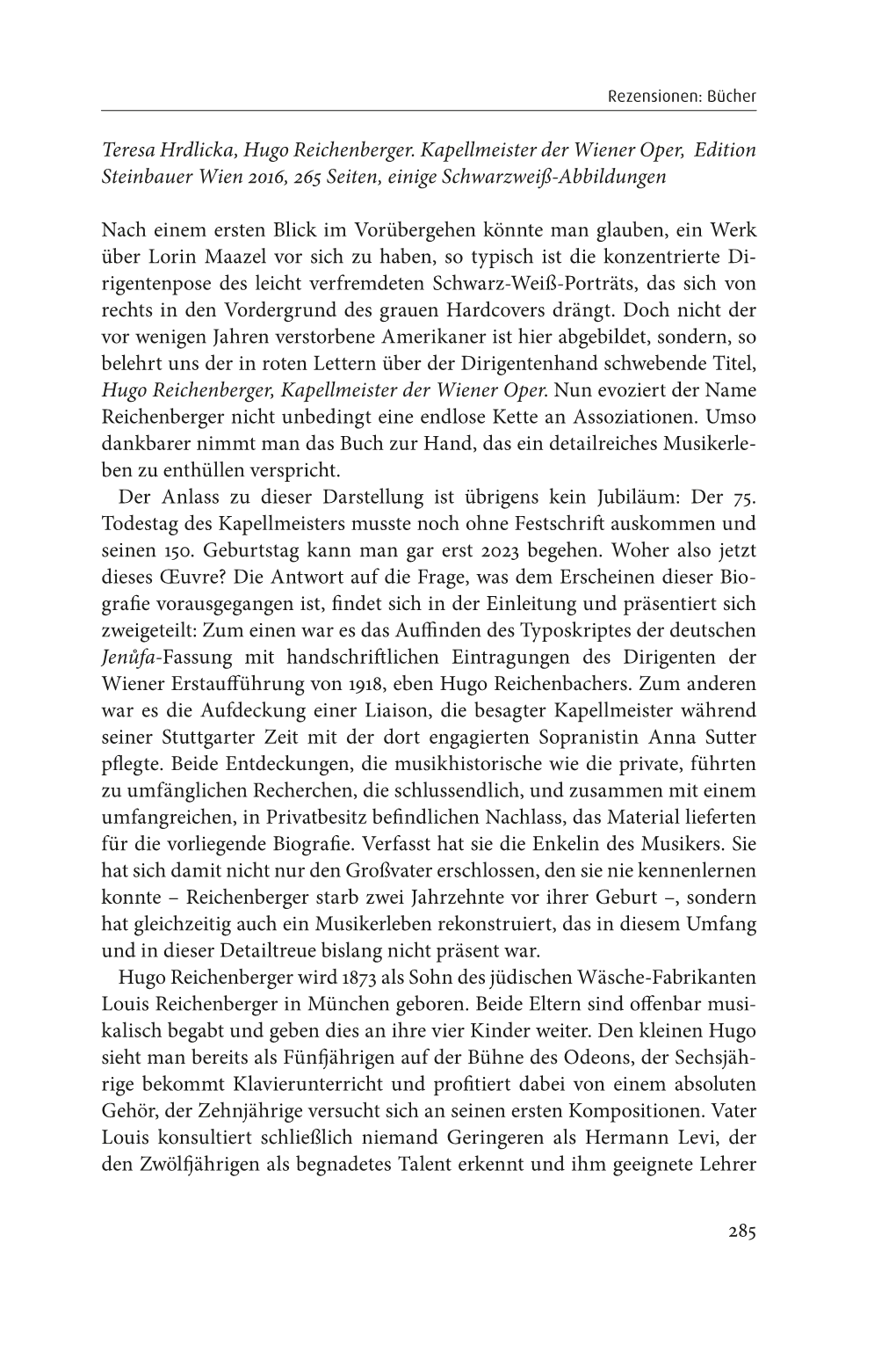 285 Teresa Hrdlicka, Hugo Reichenberger