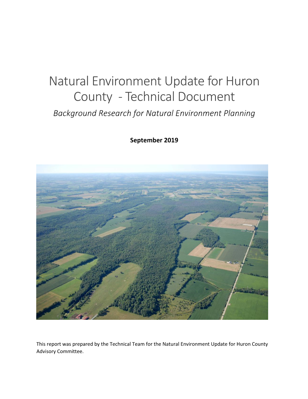 Natural Environment Update for Huron County - Technical Document