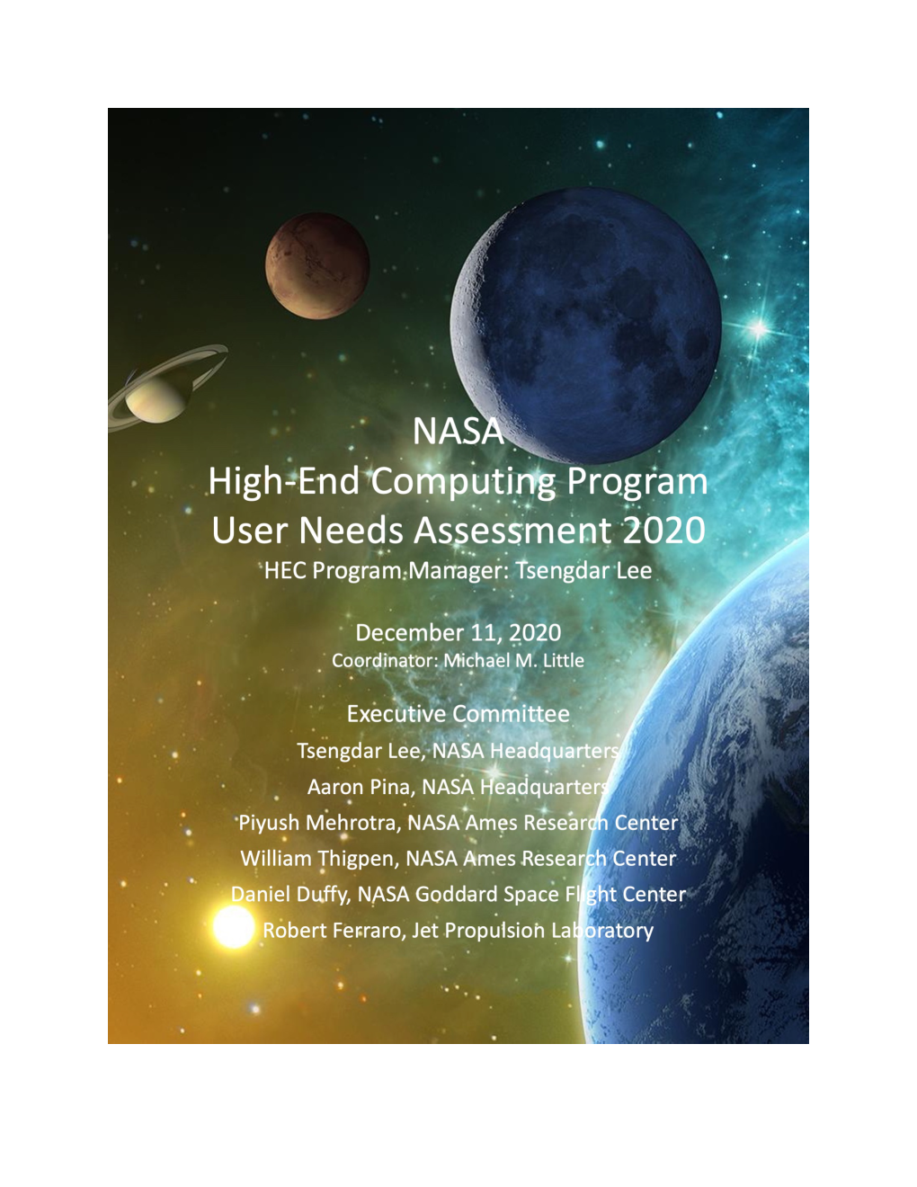 NASA High-End Computer (HEC) Needs Assessment for 2020