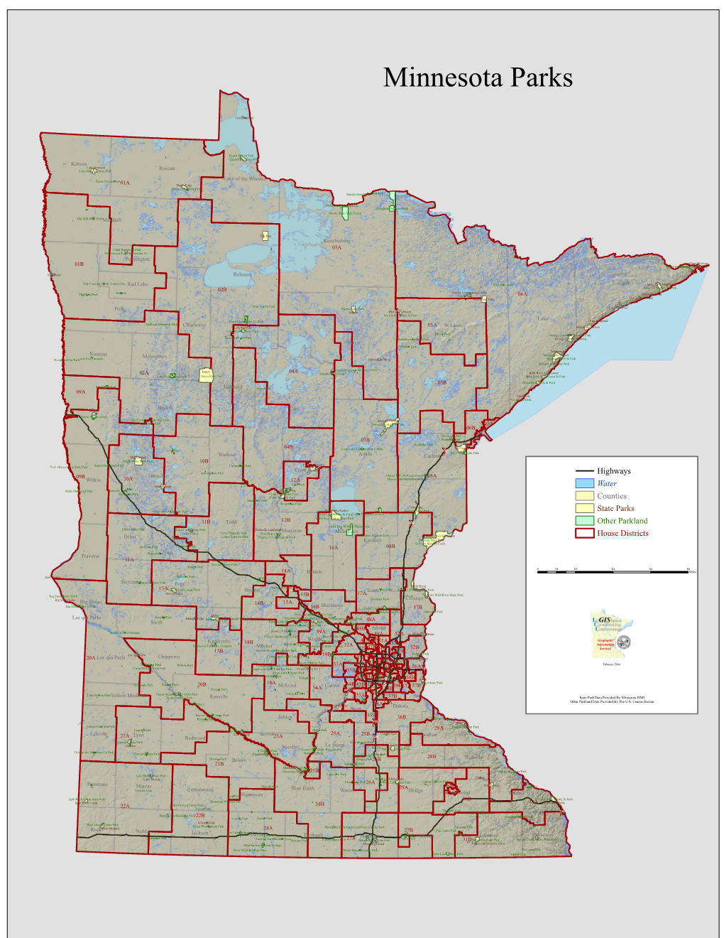 Highways Water Counties State Parks Other Parkland House Districts