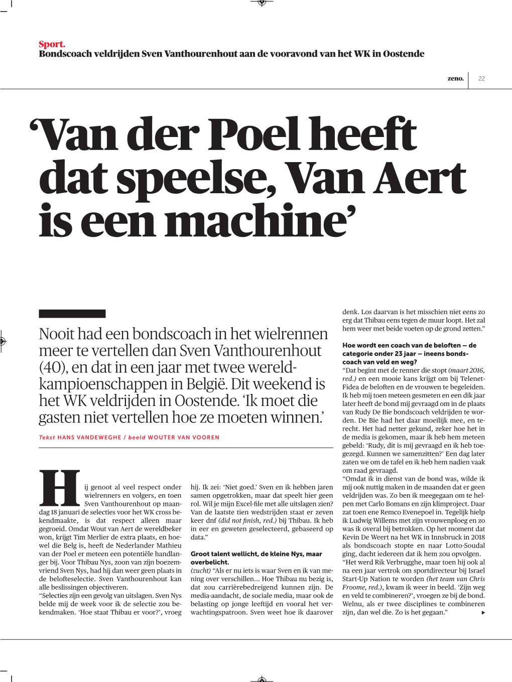 'Van Der Poel Heeft Dat Speelse, Van Aert Is Een Machine'