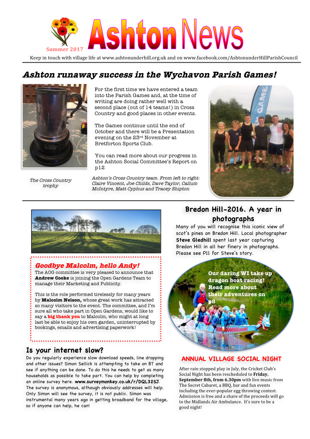 Ashton Runaway Success in the Wychavon Parish Games!