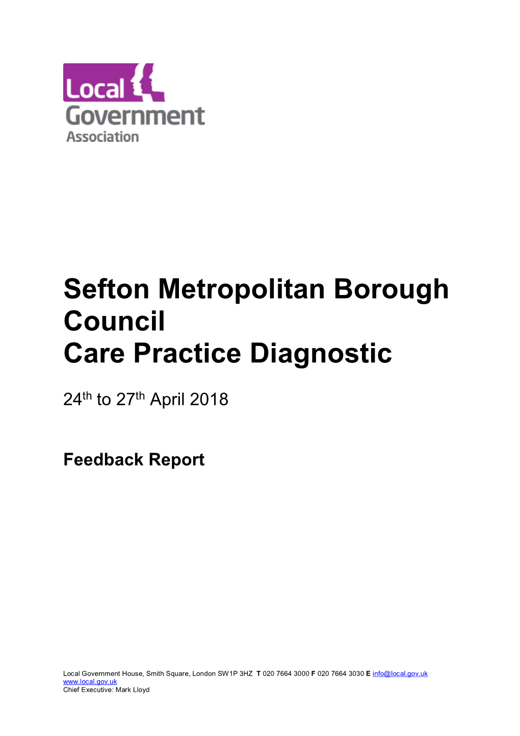 Sefton Metropolitan Borough Council Care Practice Diagnostic