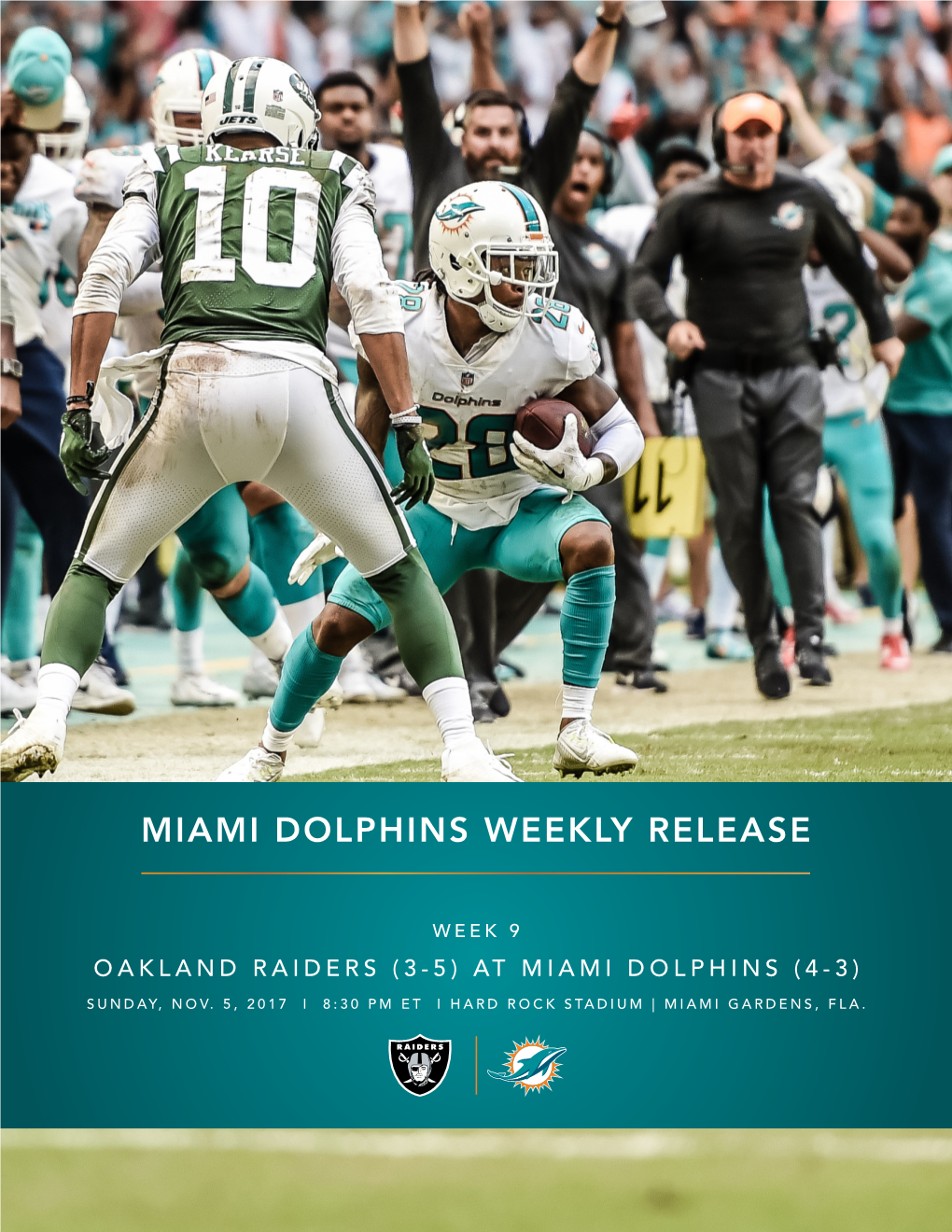 Miami Dolphins Weekly Release